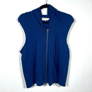 Synergy Organic Clothing Night Blue Sleeveless Pacific Hoodie Vest SZ L